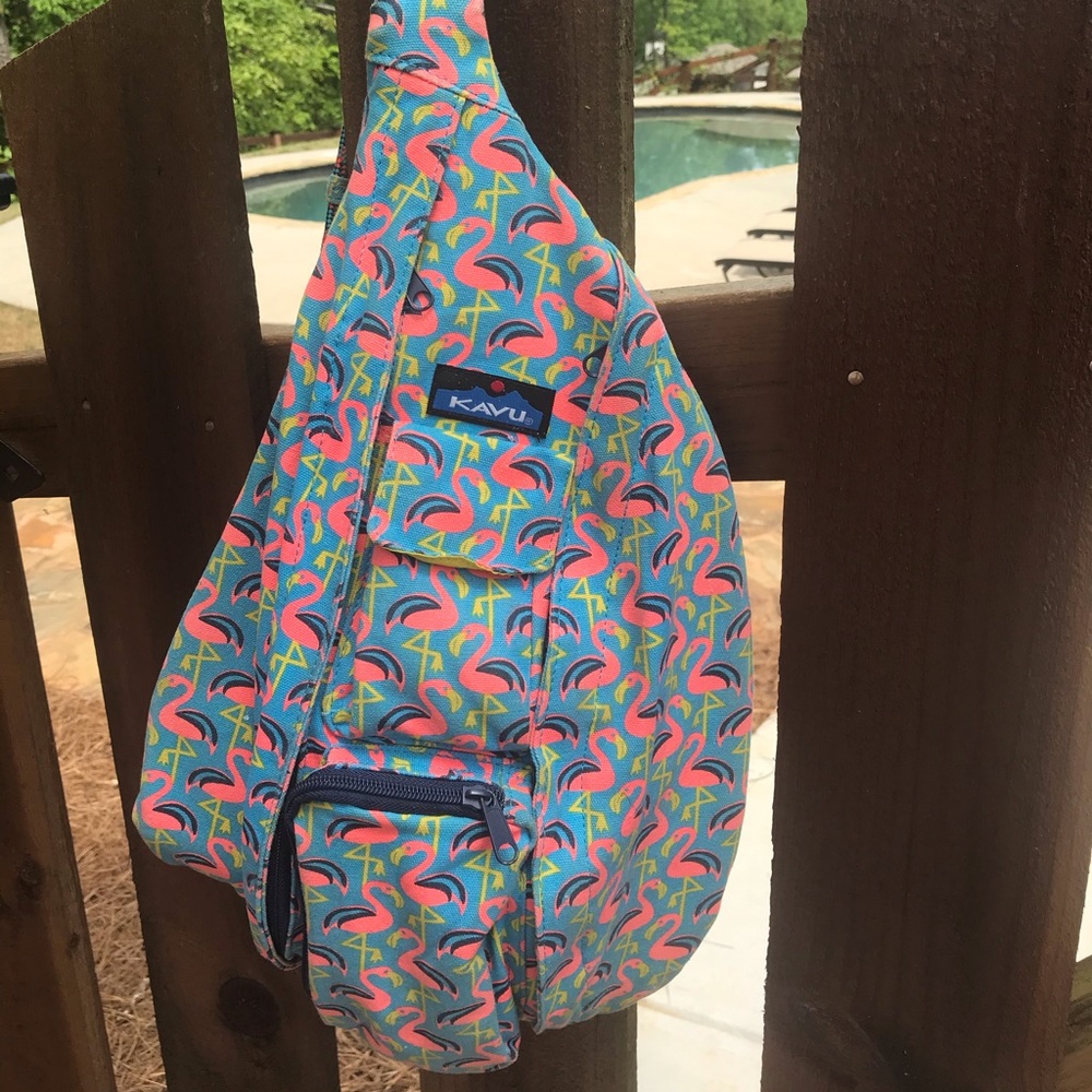 Kavu Rope Sling Backpack, Flamingo Print